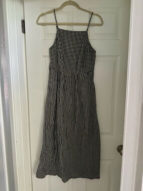 Old Navy Classic Black and White Gingham Cotton Midi Dress Size S